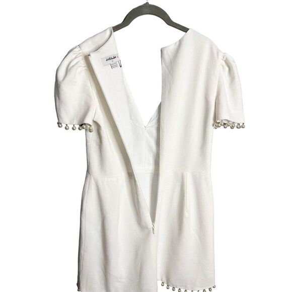 Anthropologie Helsi Estelle Pearl-Trim V-Neck Cap-Sleeve Crepe Mini Dress Medium - Picture 10 of 10